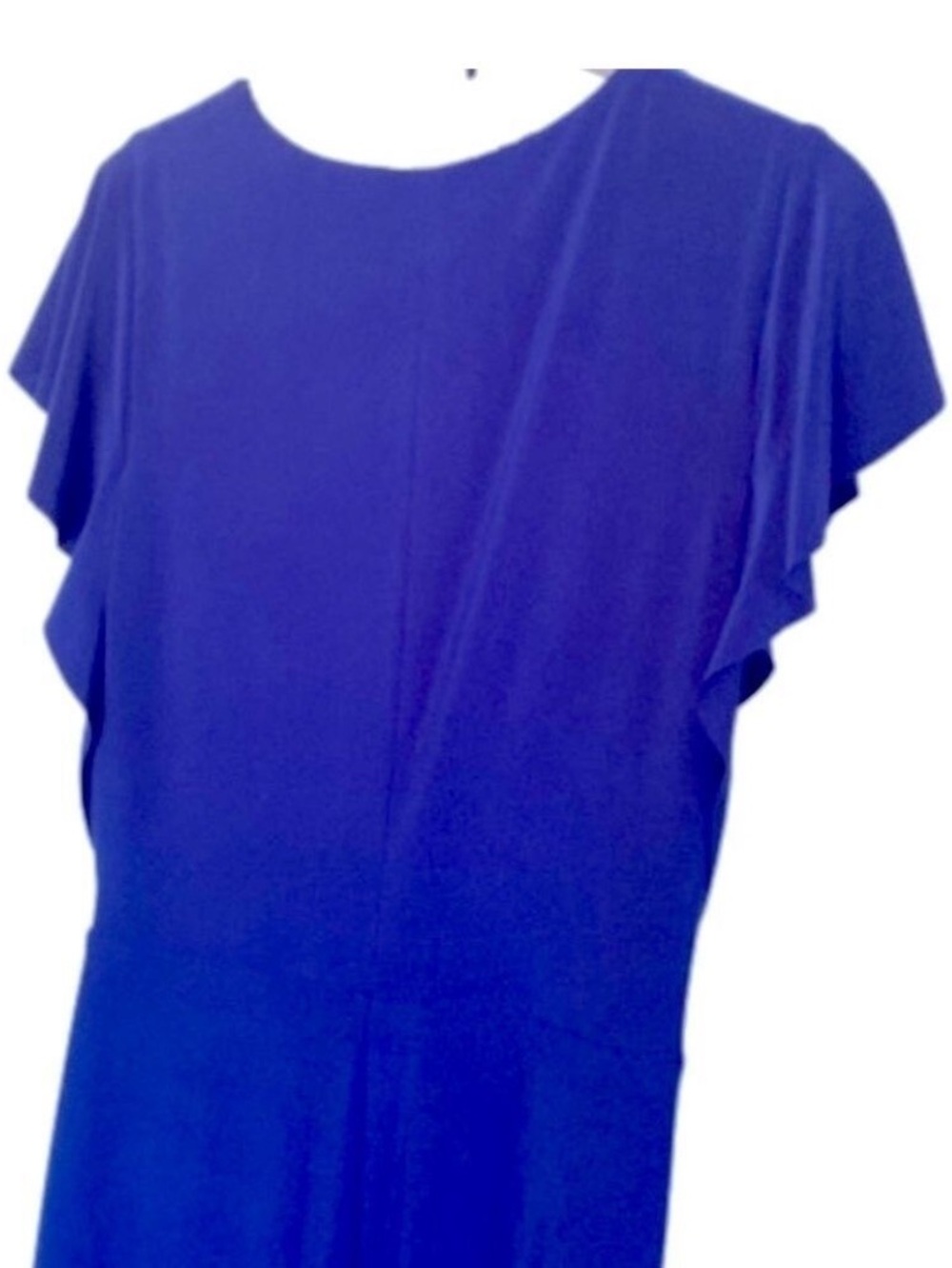 Ralph Lauren Formal Royal Blue Dress Floor Length Gown Wrap Ruffle + Flutter 8 - Picture 10 of 12